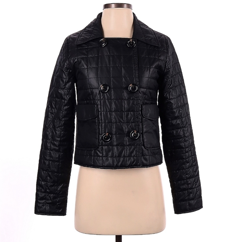 Alexander Julian American Modern‎ Puffer Jacket Womens Size XS Black Lightweight